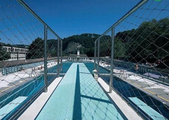 Architectural Stainless Steel Wire Rope Mesh / Hand Woven Rope Mesh For Swimming Pools 0